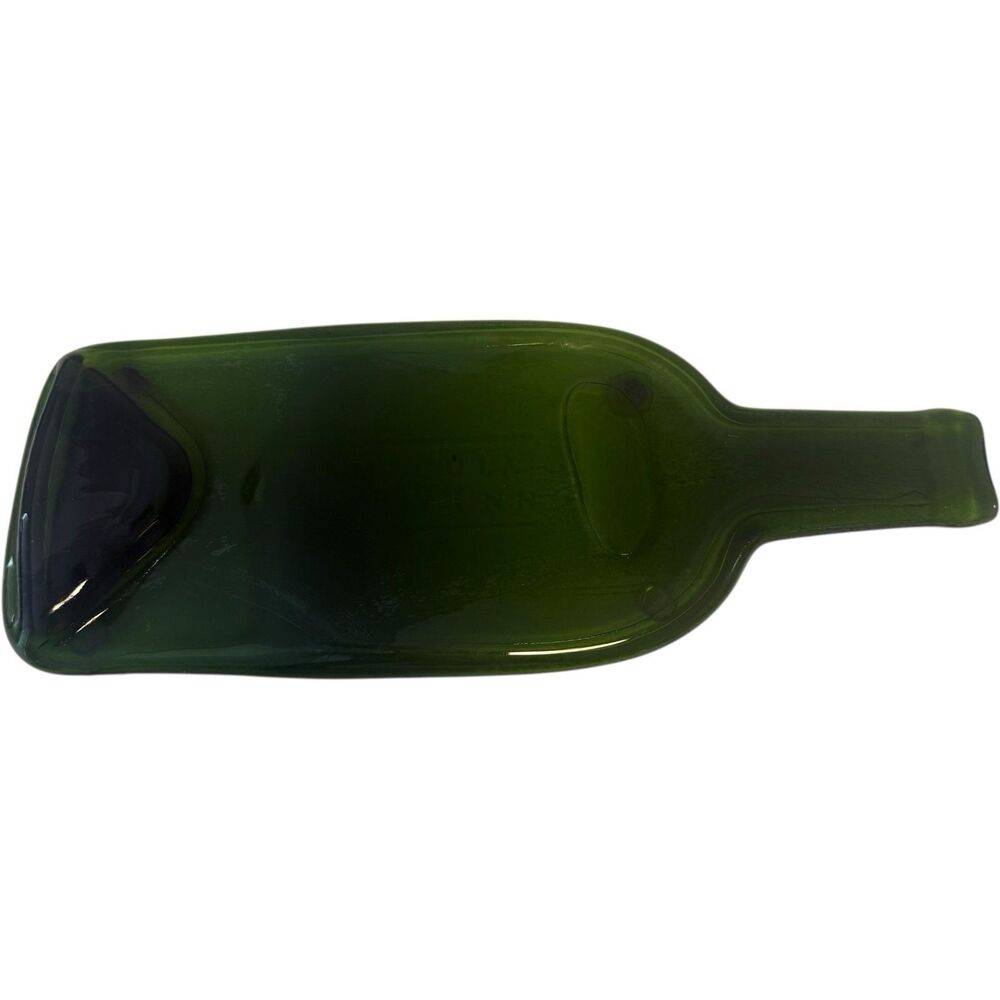Temecula Creek Inn Flattened Green Wine Bottle Cheese Serving Platter Tray READ